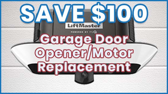 Noah's Garage Doors - Garage Opener Replacement Promotion SAVE $100